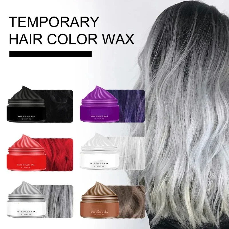 Candle Dye Chip - 一時的な染料ヘアワックス白髪カラフルな髪泥ナチュラルカラー使い捨て簡単染色簡単リンス染料ヘアワックス
