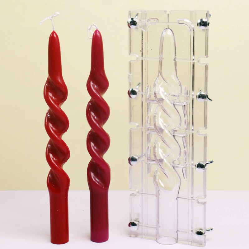 Candle Making Supplies Wholesale - ツイストストライプコラムアクリルキャンドルモールド簡単脱型スムーズウェーブスパイラルキャンドル作成キット DIY 装飾ツール家の装飾ギフト