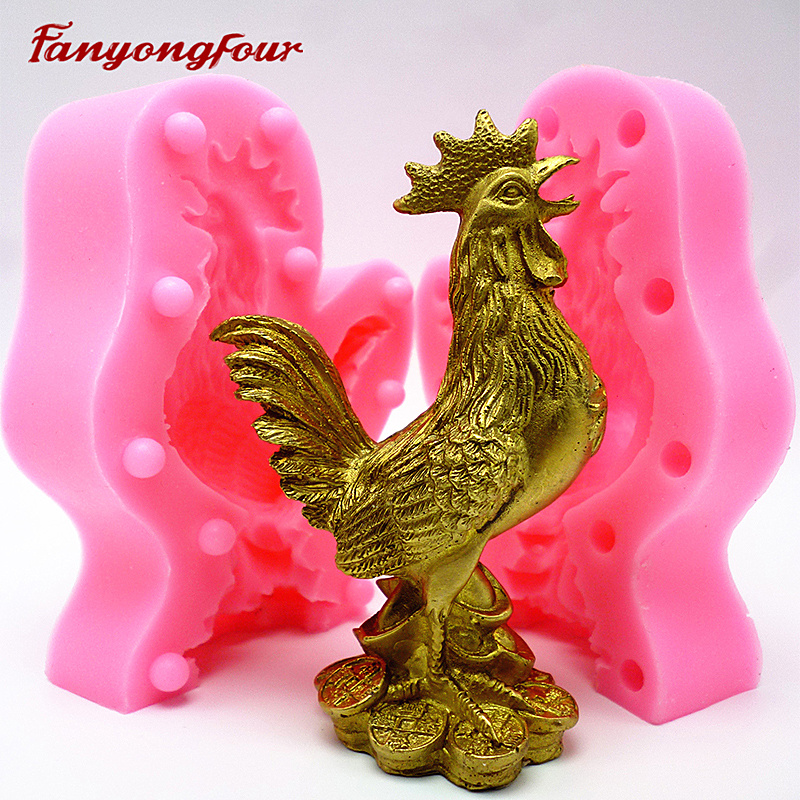 Candle Making Supplies Wholesale - シリコーン型大型 3D オンドリ柔軟なシリコーン DIY 手芸ソープキャンドルモールド室内装飾ツール