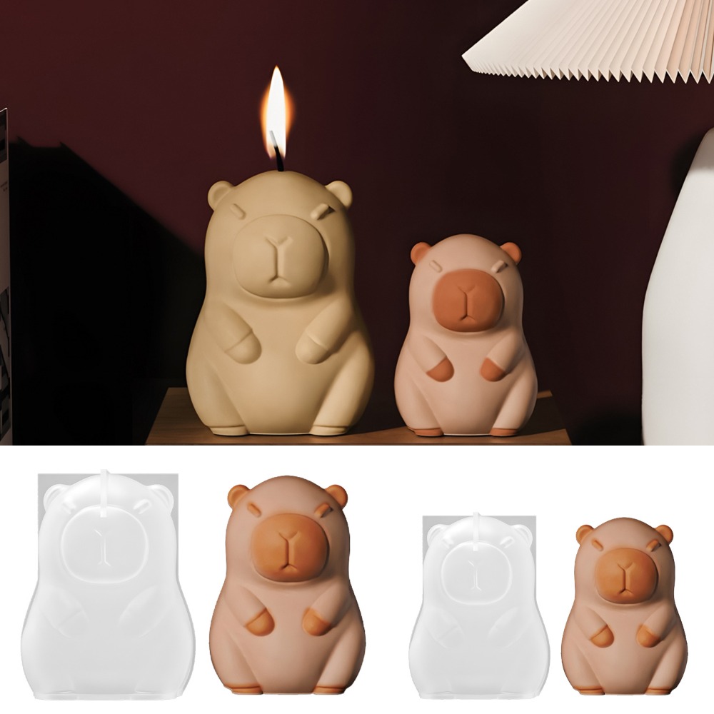 Candle Making Activity - 立ちカピバラ香りキャンドルシリコーン型 3D 動物樹脂石膏作成用品手作りドリップ接着剤車の装飾誕生日プレゼント