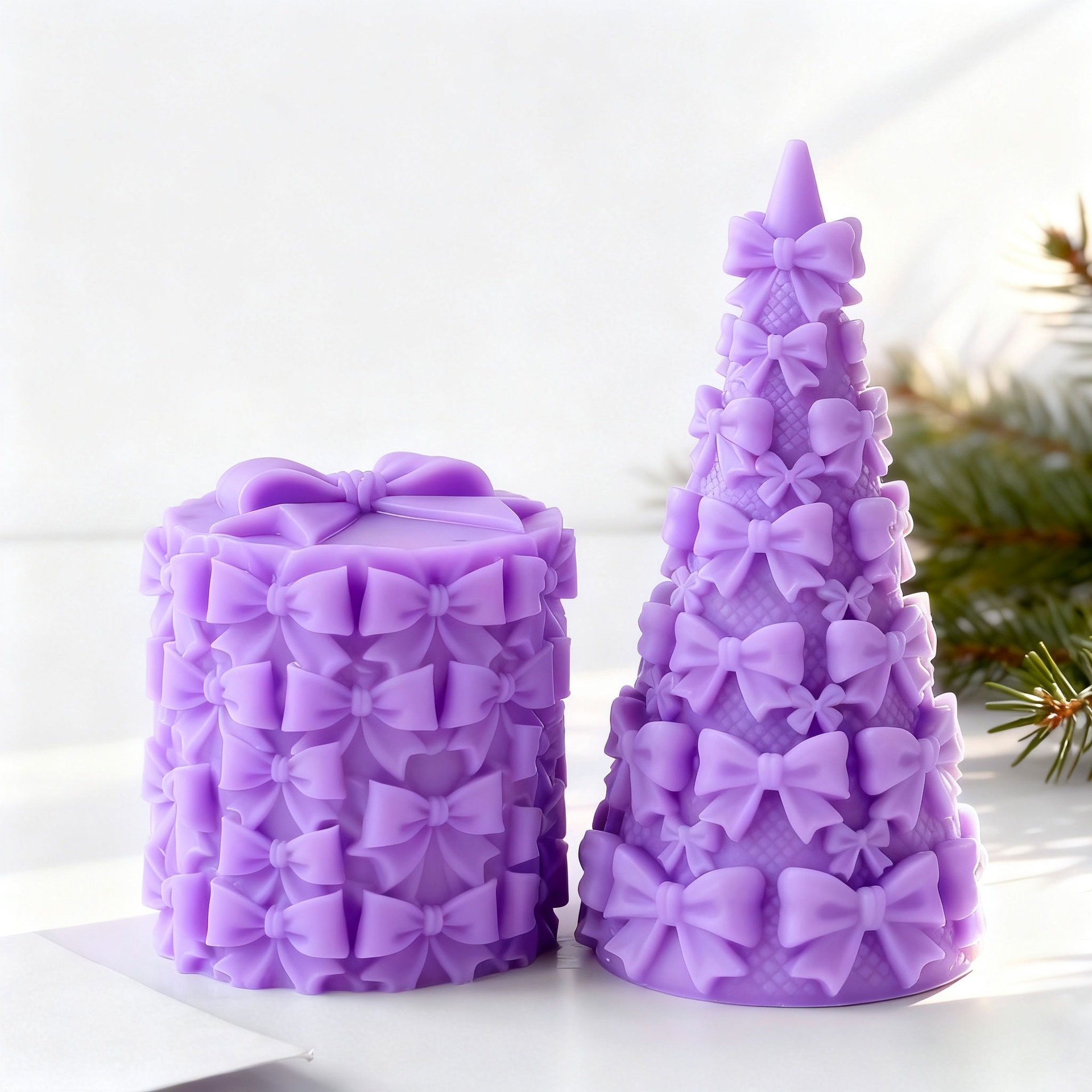 Candle Making Party - 3D 蝶ネクタイ クリスマスツリー ギフトボックス シリコーン型 DIY
