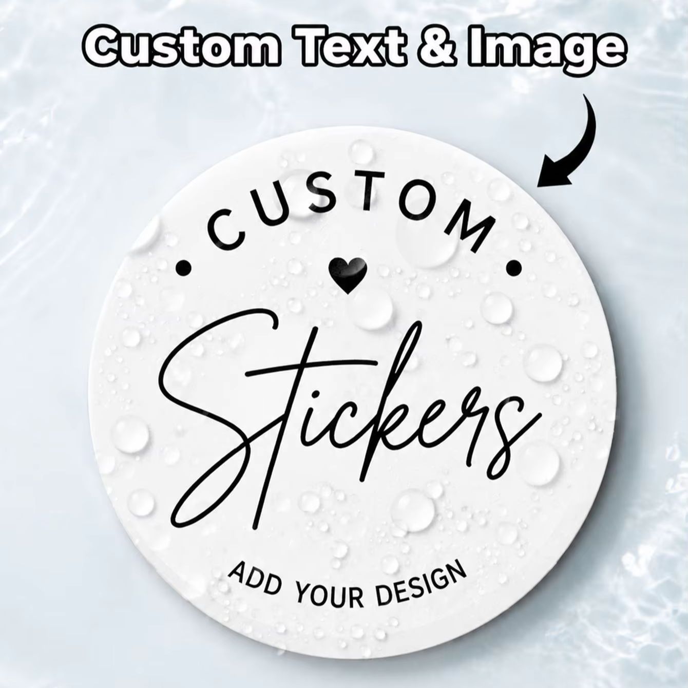 Label Sticker Round - 1/50/100枚入り カスタムラウンド防水ステッカー ブランドロゴ、製品包装、缶ラベル用のパーソナライズされたテキストと画像付き