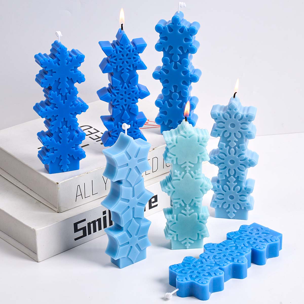 Candle Making Party - クリスマススノーフレークキャンドルモールド DIY アロマキャンドル石鹸シリコーン型石膏樹脂クラフトギフト作りホームクリスマスパーティーの装飾