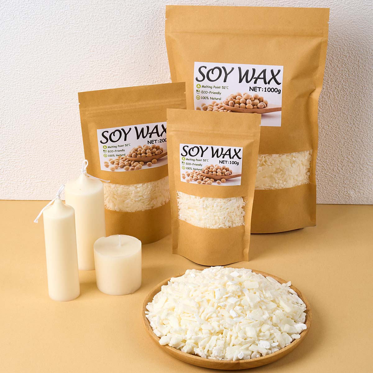 Candle Making Activity - 1 ポンドピュアホワイト大豆ワックス DIY 手作りキャンドル工芸品 100% 無添加香りキャンドル原料作成用品キット