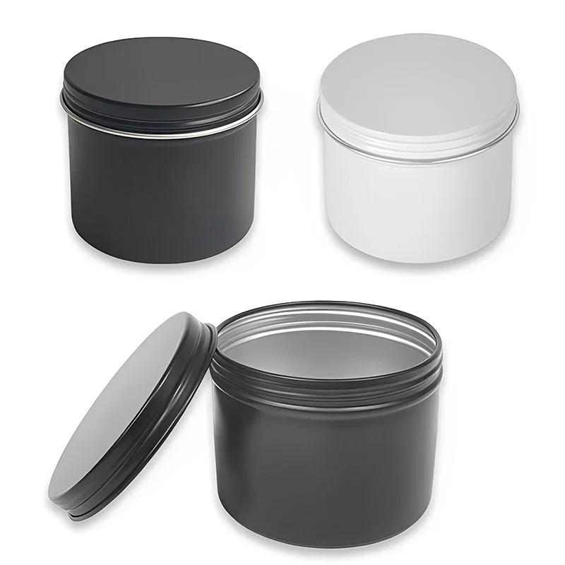 Candle Making Jug - 旅行用の丸いアルミニウム缶,空の瓶,化粧品用のポータブル容器,黒または白,100または120ml,10または20ユニット