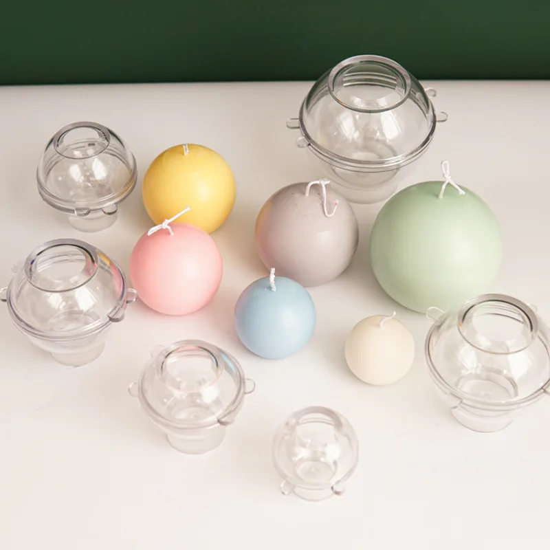 Candle Making Party - 5-8 センチメートル球状キャンドルプラスチック金型家の装飾 Diy クラフトキャンドル作成用品 Pc アクリル金型キットホリデーパーティーギフト