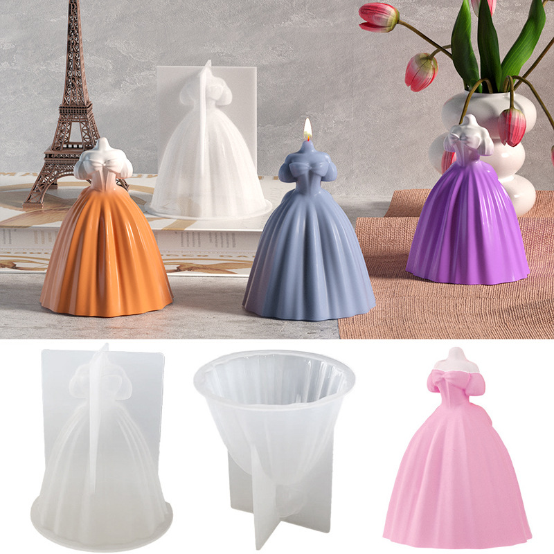 Candle Making Supplies Wholesale - 花嫁シリコーンキャンドルモールド 3D ウェディング石鹸石膏樹脂鋳型 Diy チョコレートケーキベーキングツールウェディングギフト