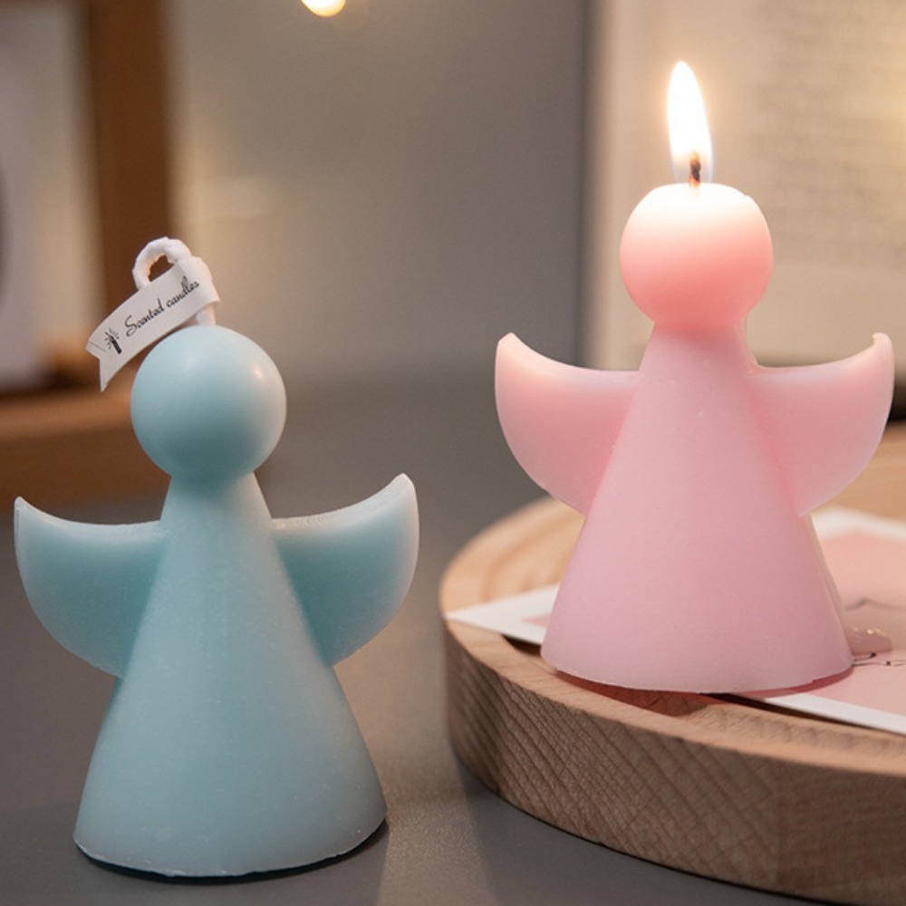 Candle Making Party - 丸い頭の翼を持つアクリルキャンドルモールド,幾何学的な人形,プラスチック金型,家の装飾,ギフト,マルチサイズ
