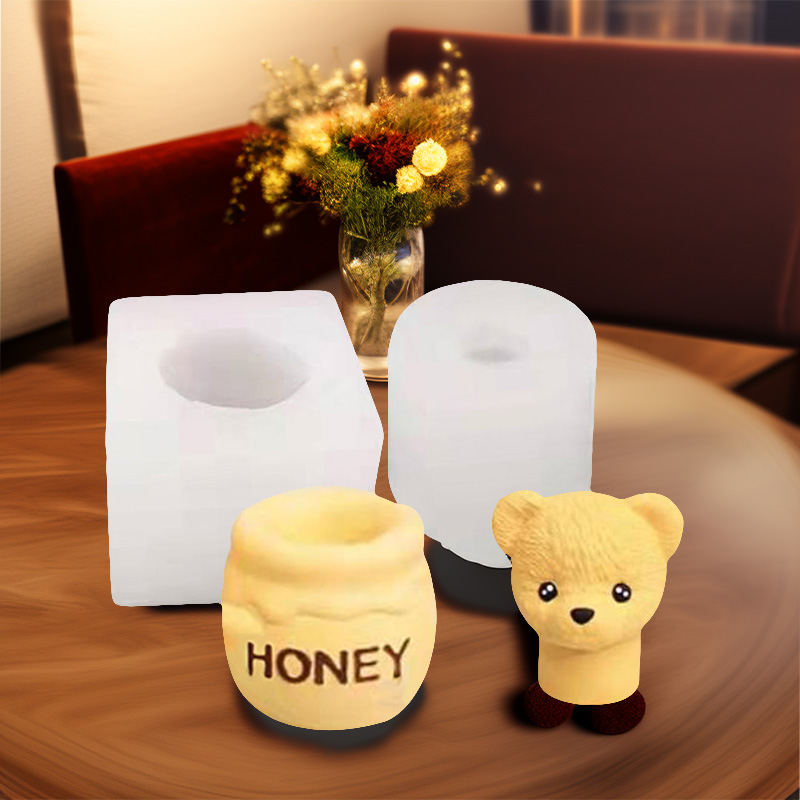 Candle Making Jug - 1個、テディベアアロマセラピーキャンドル、愚かなクマ型、手作りクマハニーキャンドル、石膏キャンドル、シリコン型