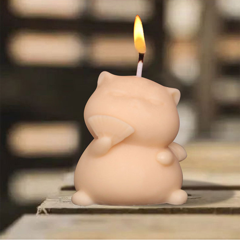 Candle Making Fat - 動物,アロマテラピーキャンドル,シリコン,手作り石鹸,カビ,3次元型用のかわいい猫型