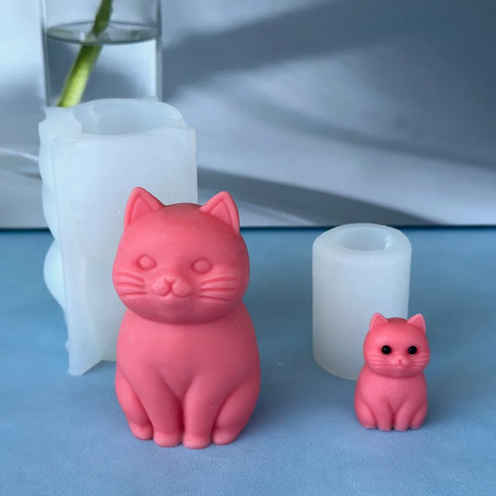 Candle Making Fat - 3D 脂肪猫動物シリコーンキャンドルモールド DIY 素敵なキティ石膏型アロマセラピー石鹸作成ツール手作りギフト家の装飾