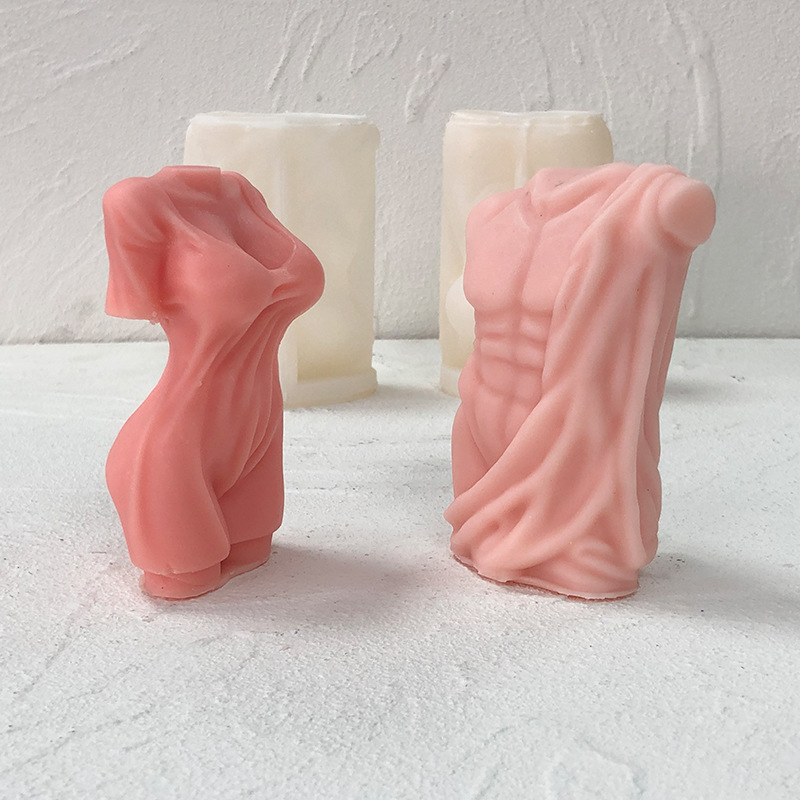 Candle Making Jug - 高温に耐え、食品グレードの女性男性人体型フレグランスキャンドル用シリコンモールド。