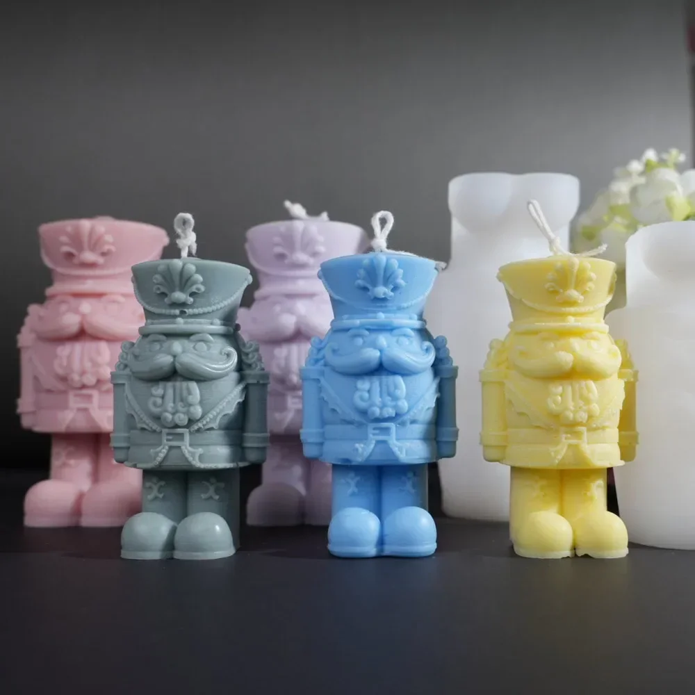 Candle Making Fat - クルミの兵士のシリコーンの香りのキャンドル型,日曜大工,脂肪ひげ,人間の樹脂型,石膏製造ツール,クラフトギフト,パーティーの装飾