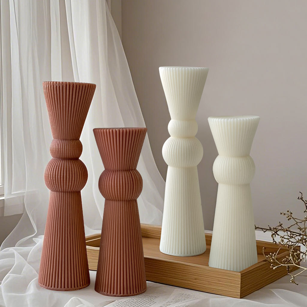 Candle Making Activity - DIY ロングロッドストライプ柱キャンドルモールド手作りシリンダーアロマキャンドルシリコーン金型教会キャンドル作成用品