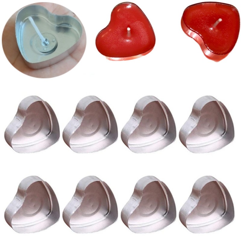 100 セットハート型空のアルミティーライトキャンドルワック - Candle Making Supplies Wholesale のレビューと価格