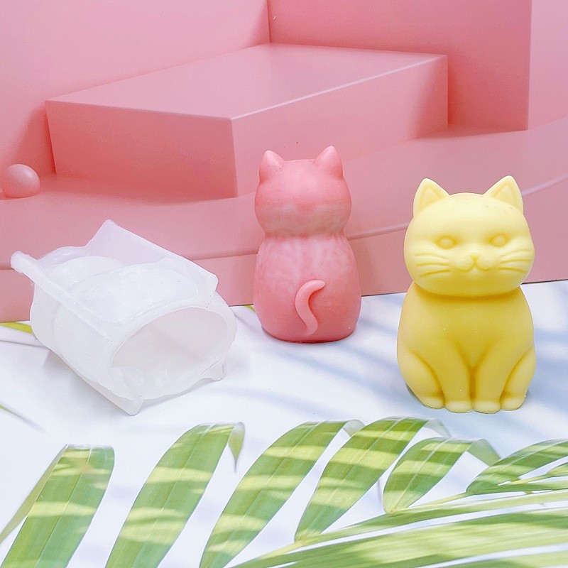 3D 脂肪猫動物シリコーンキャンドルモールド DIY 素敵な - Candle Making Fat のレビューと価格