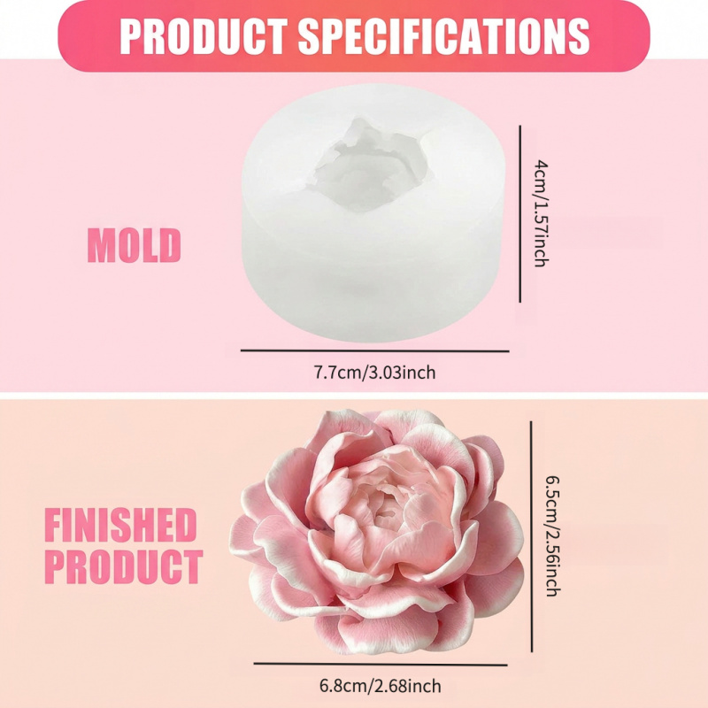 ジャスミンフラワーキャンドルシリコンモールド、3D花柄シリコ - Candle Making Jug のレビューと価格