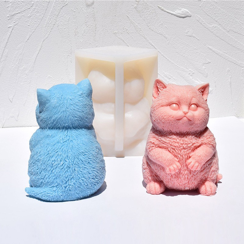 3Dファットキャットシリコンキャンドルモールド、DIY立って - Candle Making Fat のレビューと価格