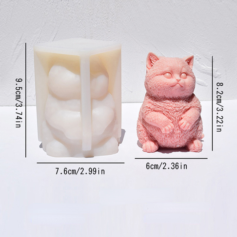 3Dファットキャットシリコンキャンドルモールド、DIY立って - Candle Making Fat のレビューと価格