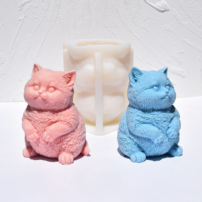 3Dファットキャットシリコンキャンドルモールド、DIY立って - Candle Making Fat のレビューと価格
