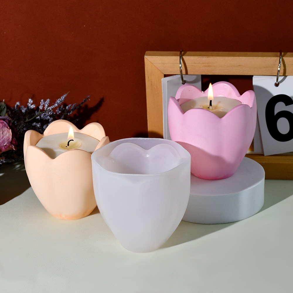 チューリップキャンドルホルダーシリコーン金型花樹脂石鹸箱作成 - Candle Making Supplies Wholesale のレビューと価格