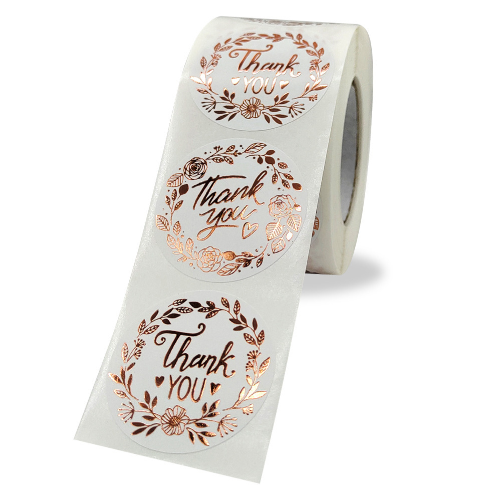 50-500 個の高級ブロンズラベルご注文ありがとうございま - Label Sticker Round のレビューと価格