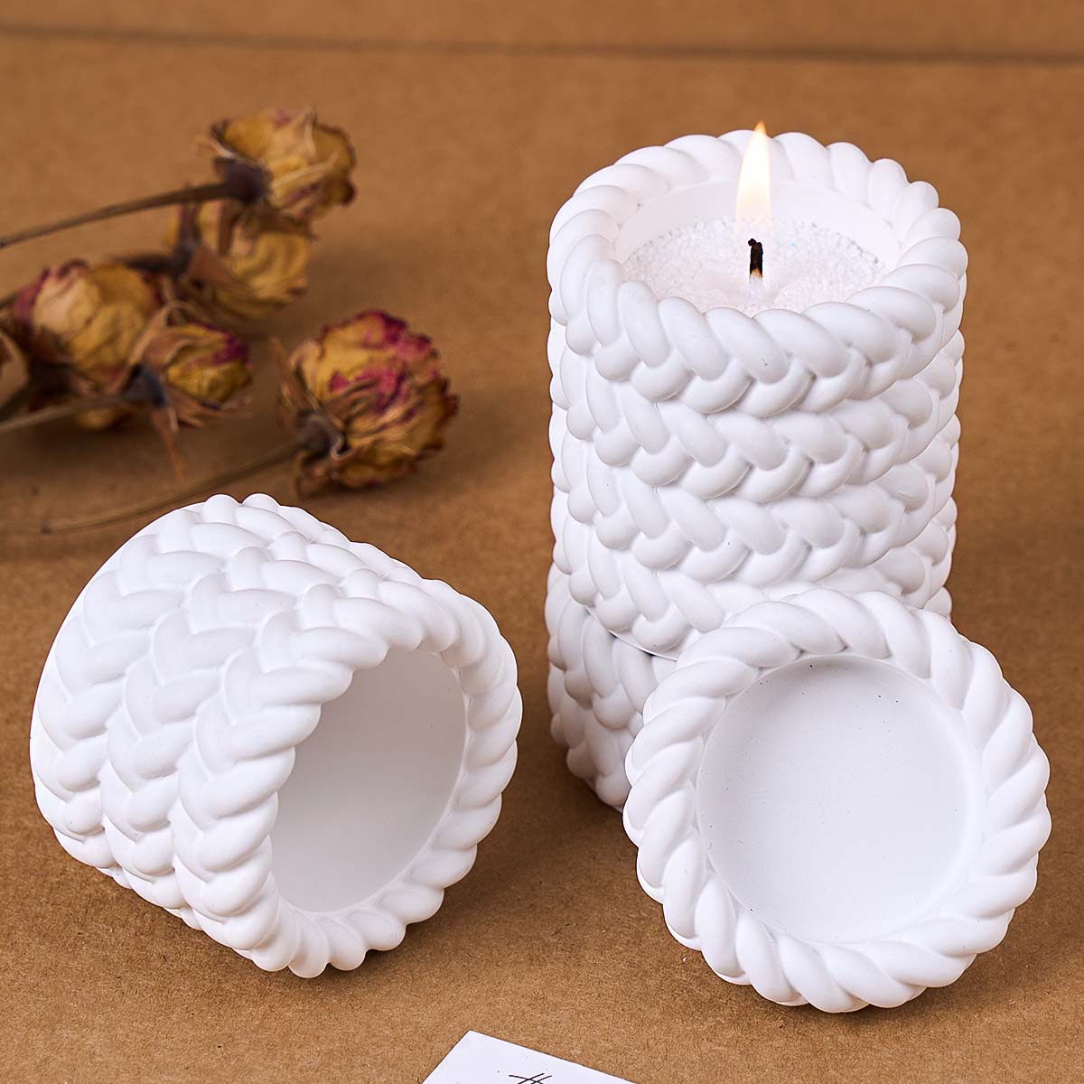 1/2/3/4階層麻縄キャンドルジャー シリコンモールド D - Candle Making Jug のレビューと価格