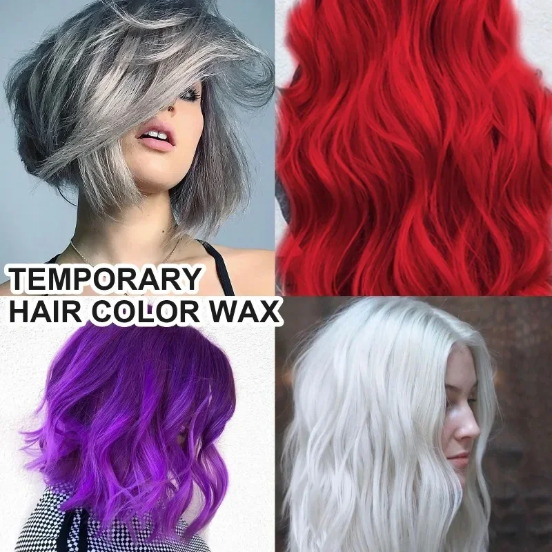 一時的な染料ヘアワックス白髪カラフルな髪泥ナチュラルカラー使 - Candle Dye Chip のレビューと価格