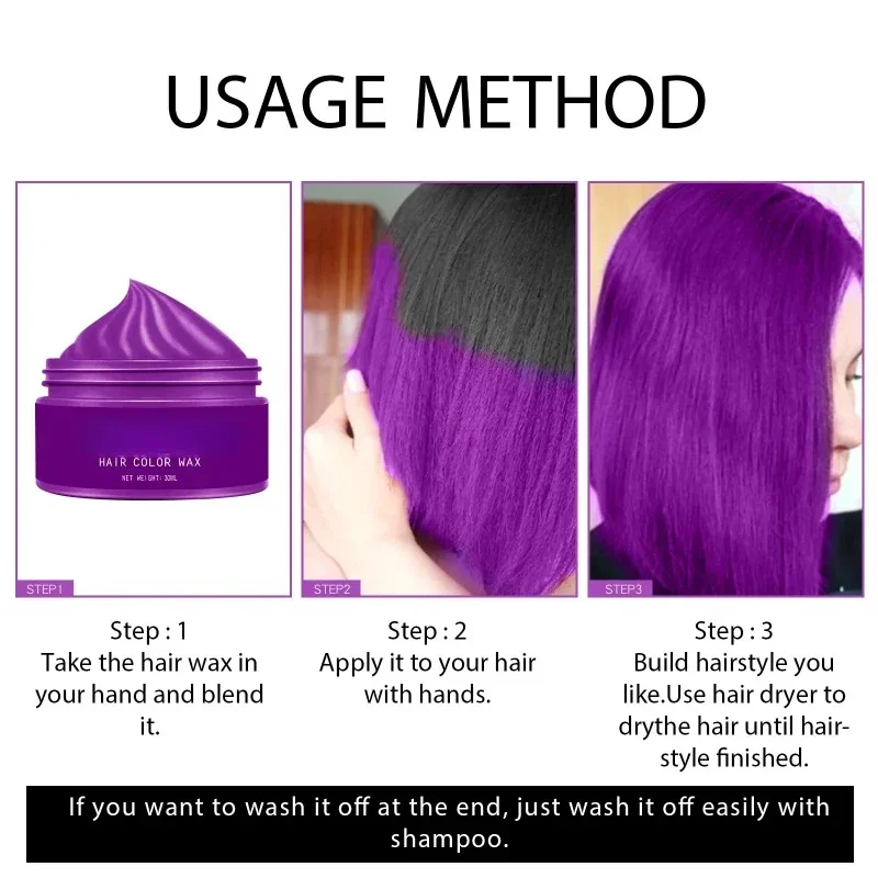 一時的な染料ヘアワックス白髪カラフルな髪泥ナチュラルカラー使 - Candle Dye Chip のレビューと価格