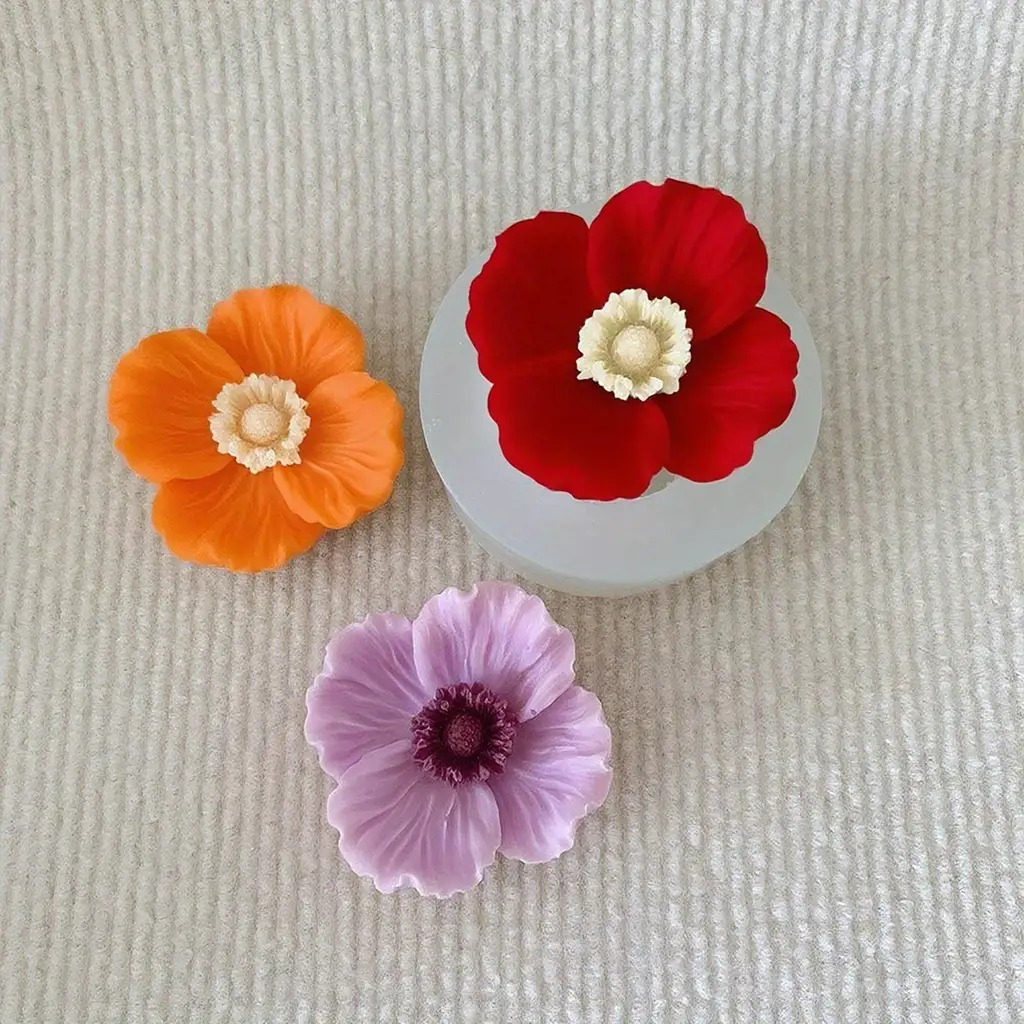 花の形をしたシリコンキャンドル型、石鹸、粘土、樹脂工芸品、家 - Candle Making Party のレビューと価格