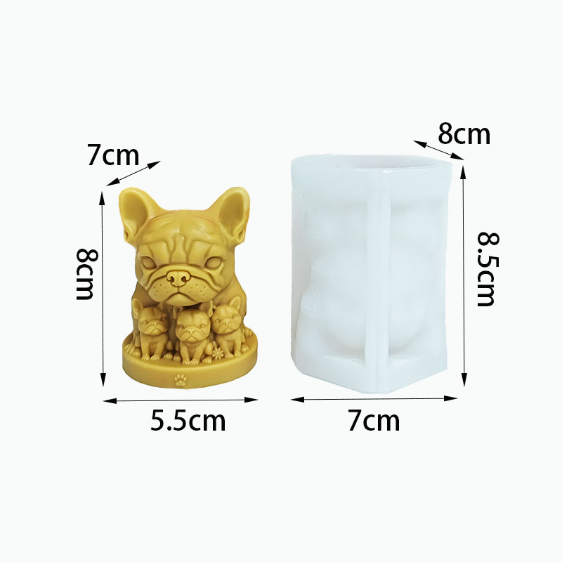 フレンチブルドッグの子犬の足跡3Dシリコンキャンドル型、高温 - Candle Making Supplies Wholesale のレビューと価格
