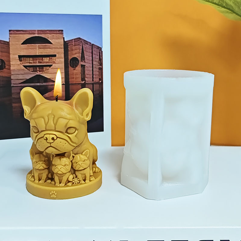 フレンチブルドッグの子犬の足跡3Dシリコンキャンドル型、高温 - Candle Making Supplies Wholesale のレビューと価格