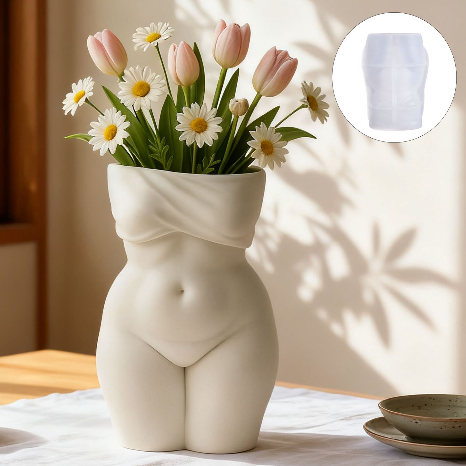 3D ふっくら女性トルソー花瓶シリコンモールド、プラスサイズ - Candle Making Fat のレビューと価格