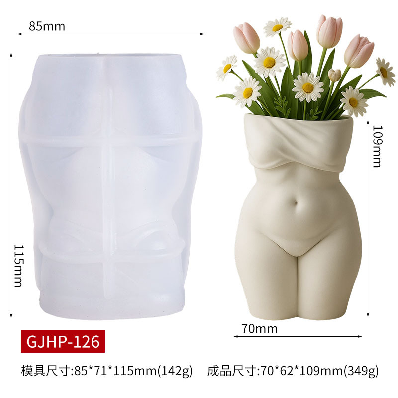 3D ふっくら女性トルソー花瓶シリコンモールド、プラスサイズ - Candle Making Fat のレビューと価格
