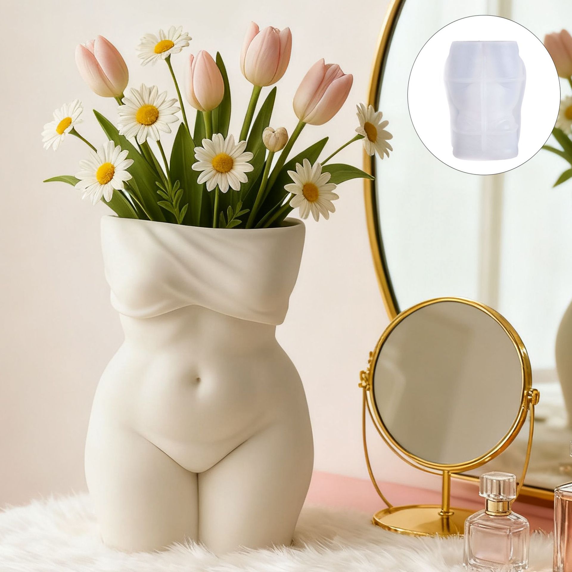 3D ふっくら女性トルソー花瓶シリコンモールド、プラスサイズ - Candle Making Fat のレビューと価格