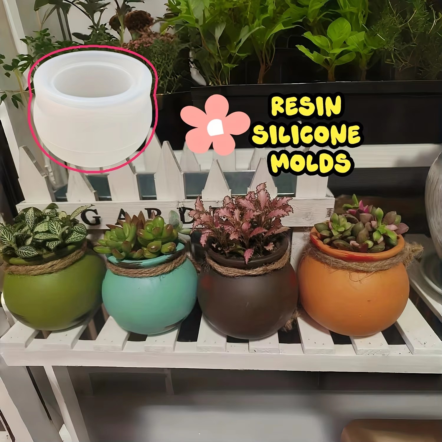 シリコンフラワーポット型、樹脂型、エポキシ型、香り付きキャン - Candle Making Jug のレビューと価格