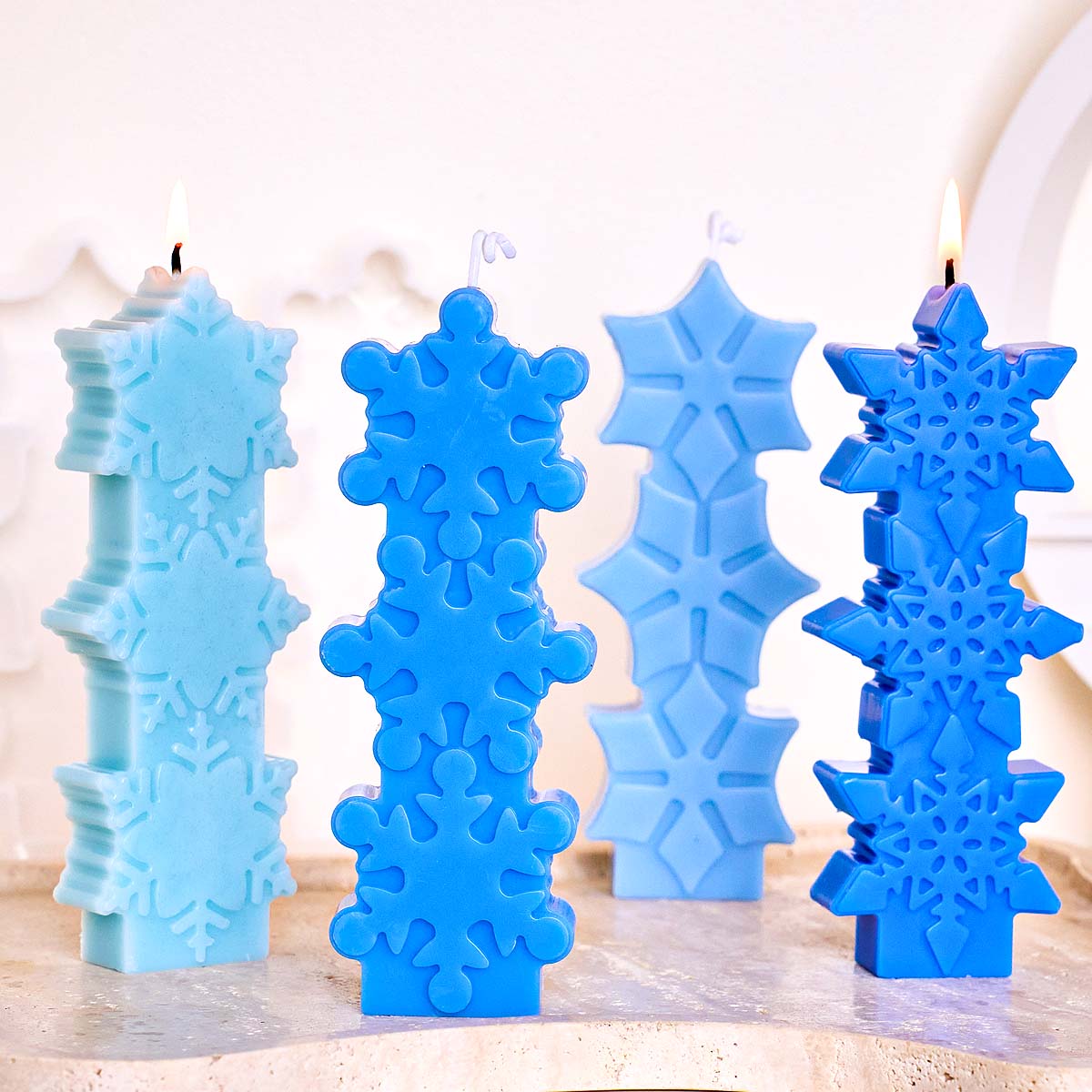 クリスマススノーフレークキャンドルモールド DIY アロマキ - Candle Making Party のレビューと価格
