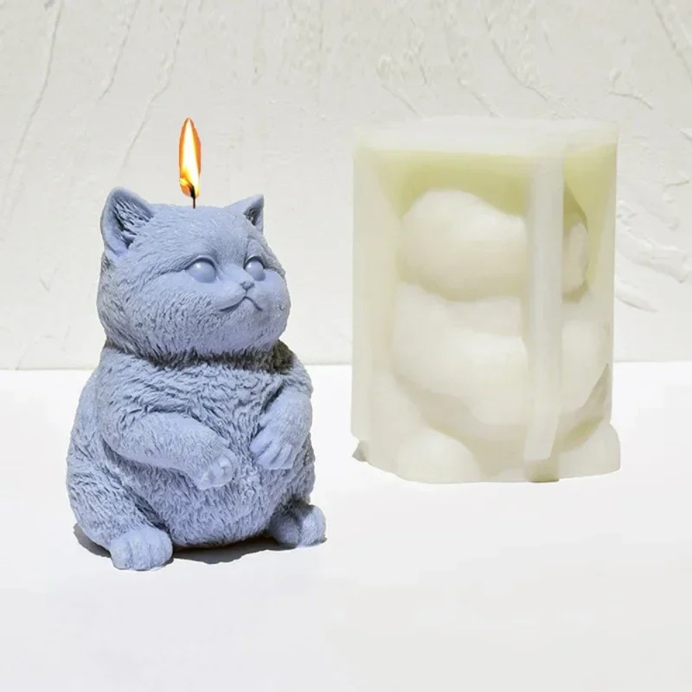 3Dファットキャットアロマセラピーキャンドルシリコンモールド - Candle Making Fat のレビューと価格