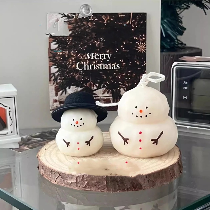 クリスマスキャンドル作り用の太った雪だるま型シリコンモールド - Candle Making Fat のレビューと価格