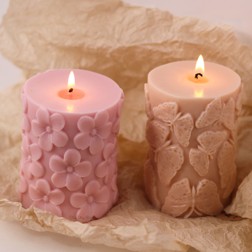 花蝶柱状シリコーンキャンドルモールド DIY 波石鹸樹脂石膏 - Candle Making Party のレビューと価格
