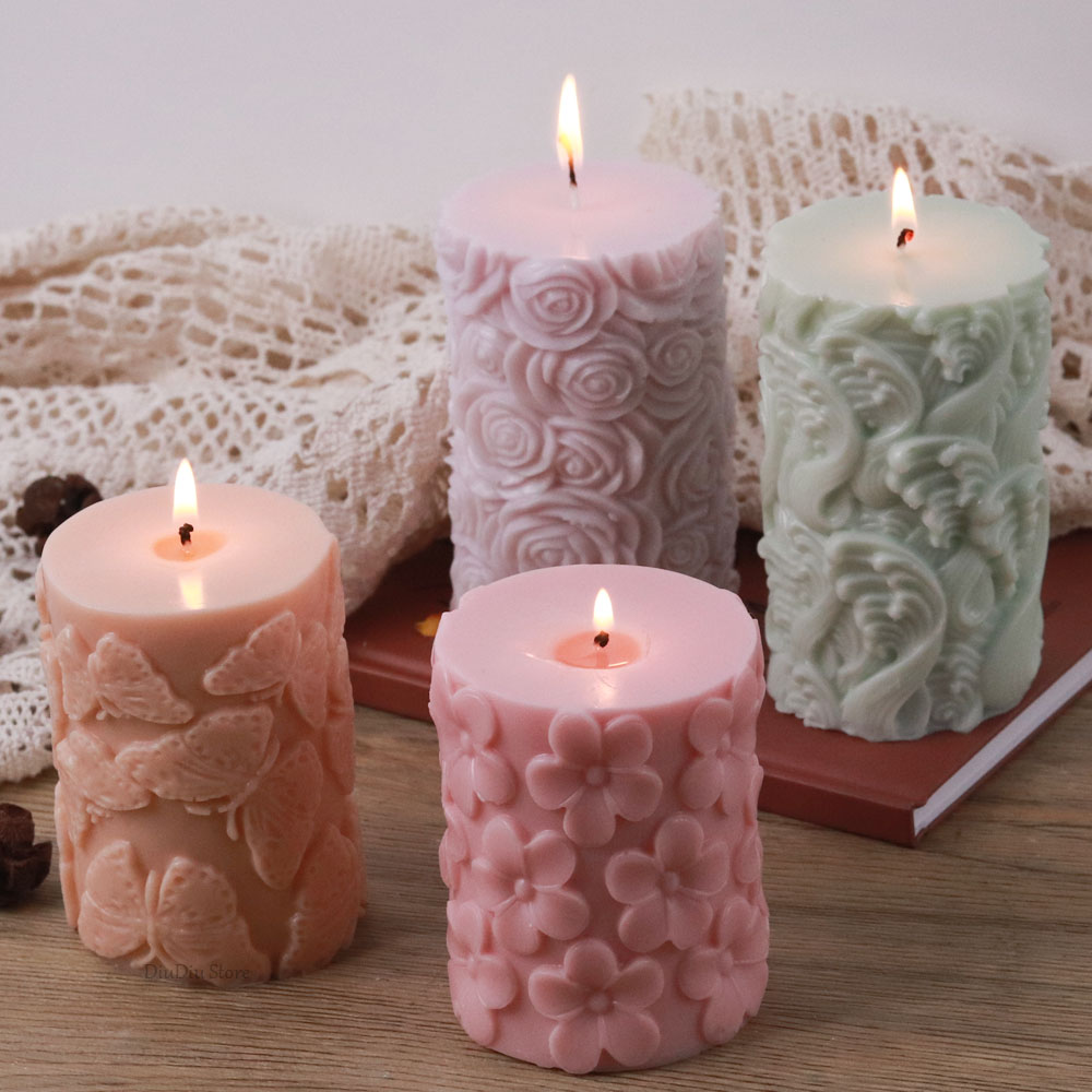 花蝶柱状シリコーンキャンドルモールド DIY 波石鹸樹脂石膏 - Candle Making Party のレビューと価格