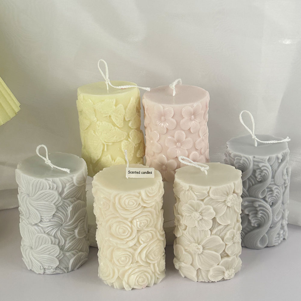 花蝶柱状シリコーンキャンドルモールド DIY 波石鹸樹脂石膏 - Candle Making Party のレビューと価格