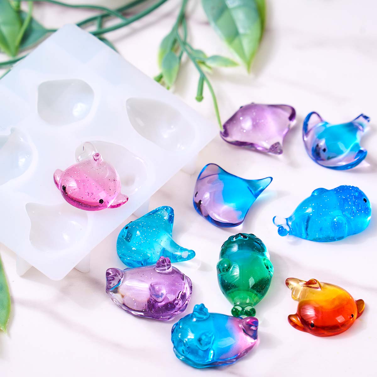 3Dヒーリング可愛いマンタ鯨シリコンモールドDIYキーホルダ - Candle Making Ideas のレビューと価格