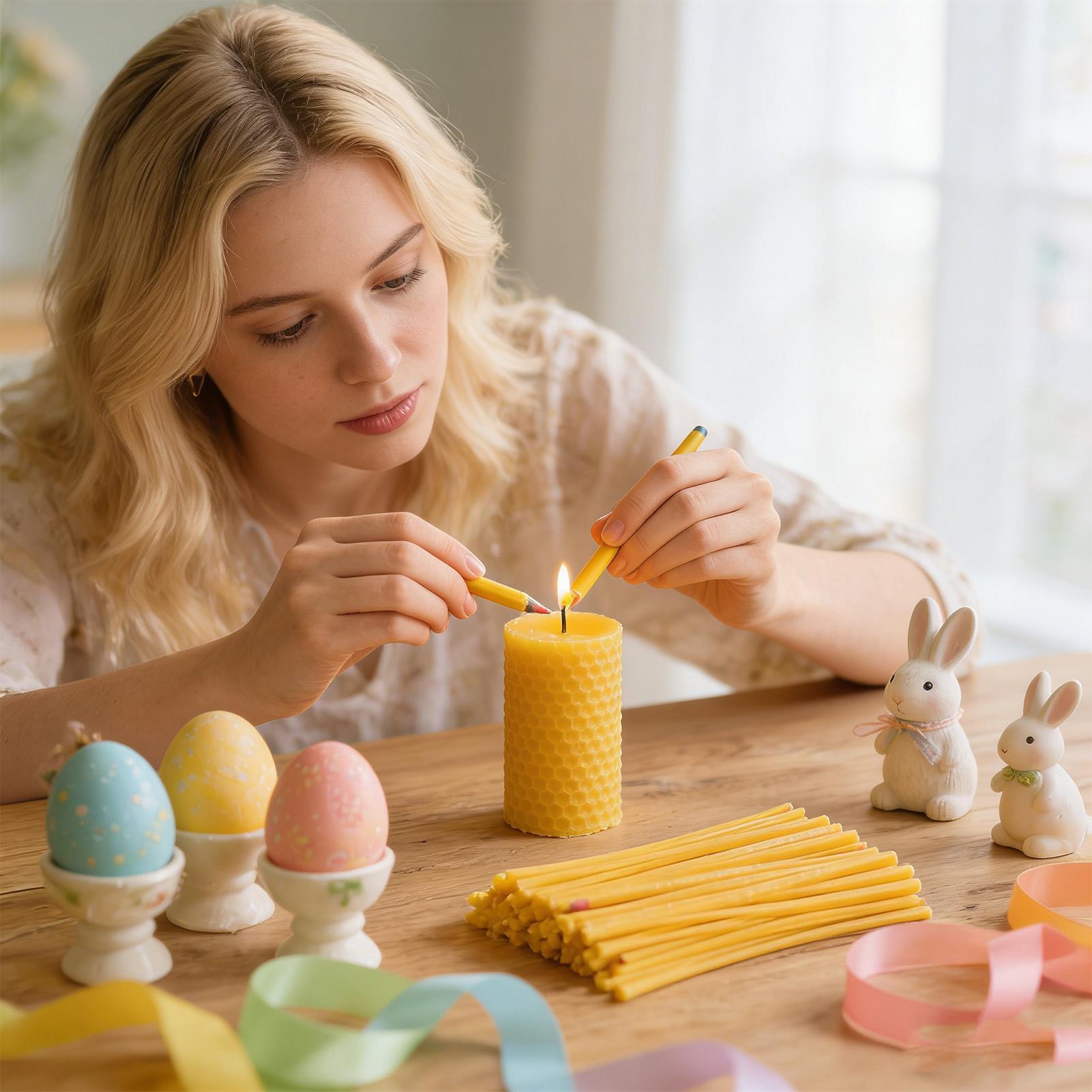 卵デコレーション用蜜蝋スティック120本 イースターアート用 - Candle Making Party のレビューと価格