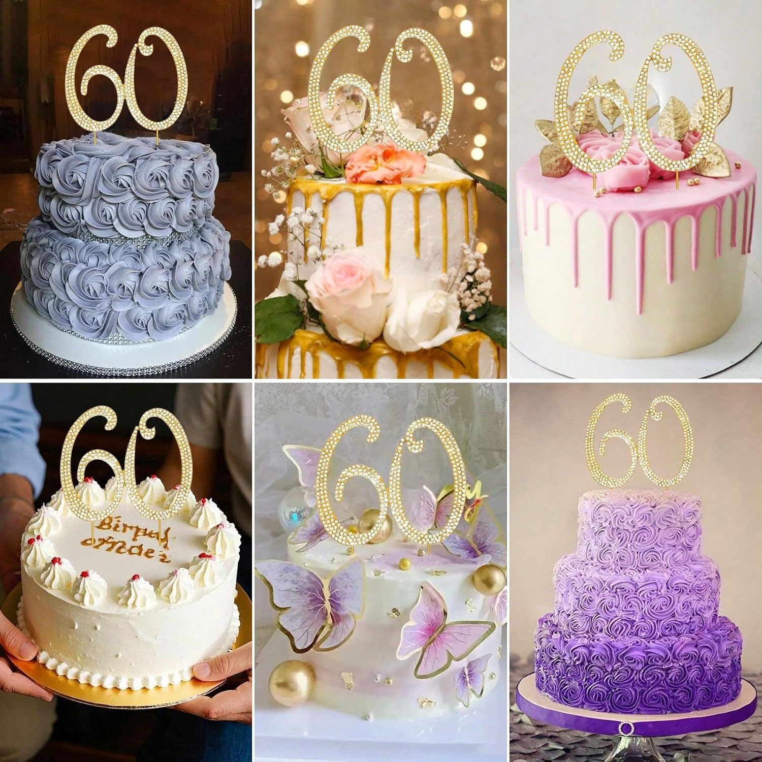 大きなゴールドラインストーンナンバーケーキトッパー（1個）- - Candle Making Ideas のレビューと価格