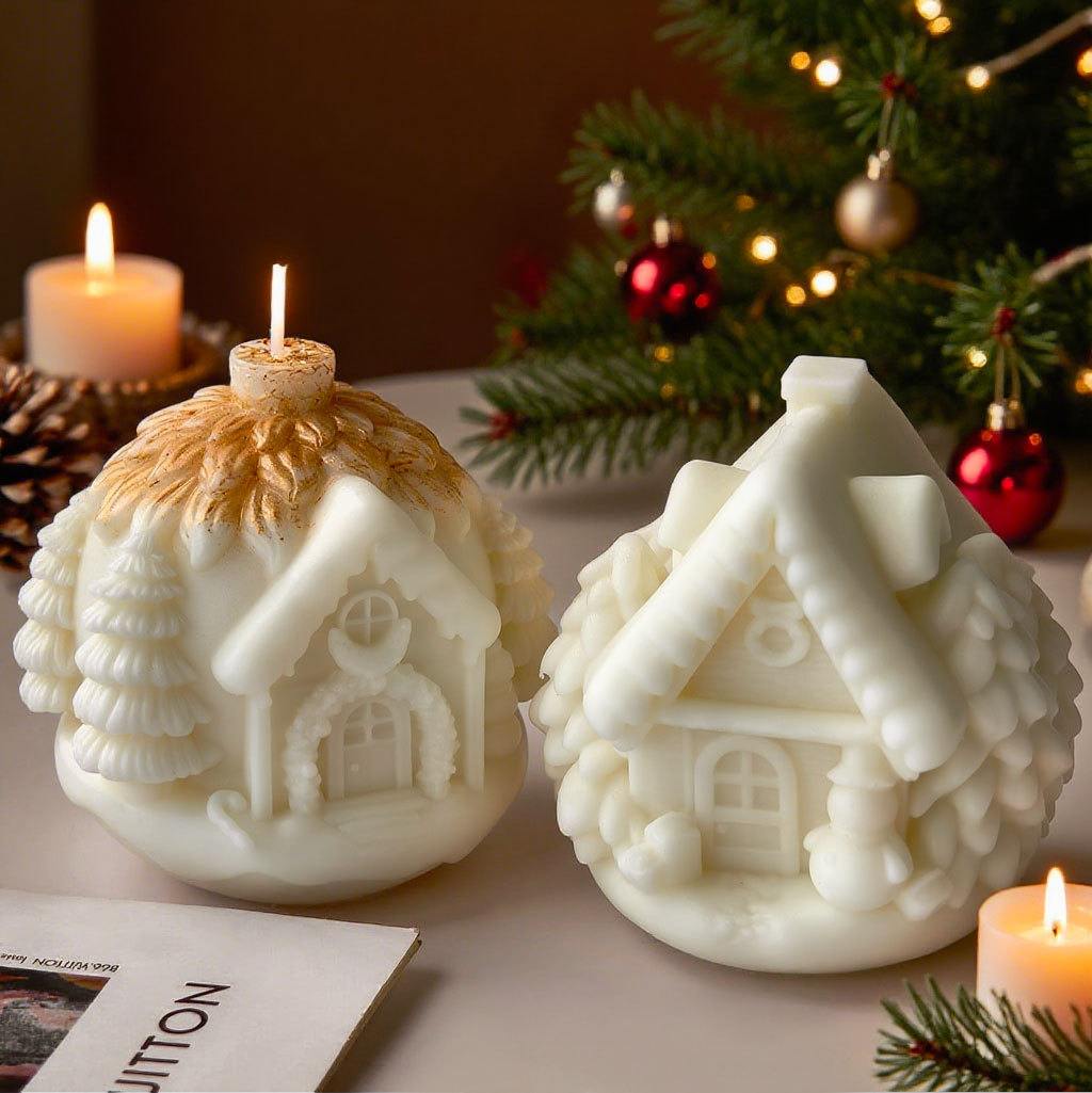 DIY クリスマスツリーハウスシリコーン型手作りアロマキャン - Candle Making Activity のレビューと価格