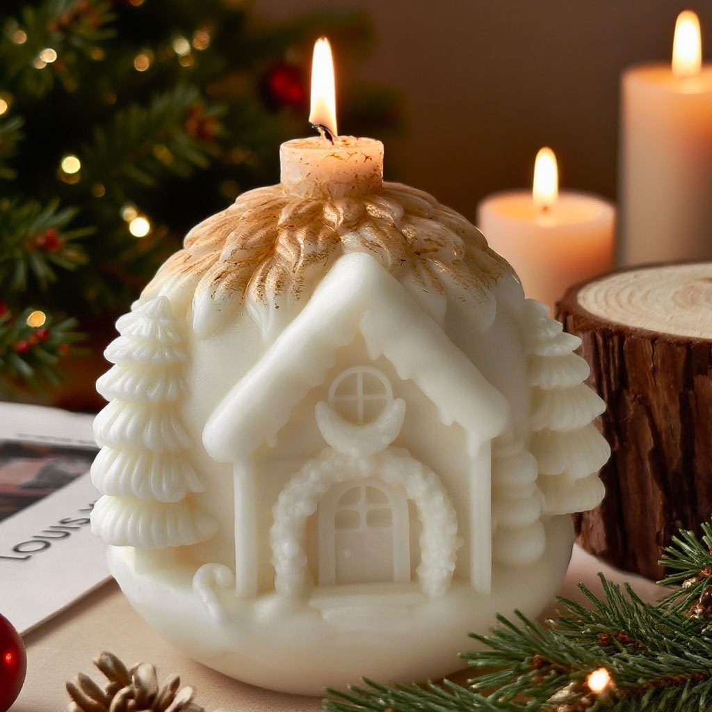DIY クリスマスツリーハウスシリコーン型手作りアロマキャン - Candle Making Activity のレビューと価格