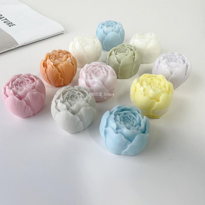 3D牡丹シリコンモールド,アロマテラピーキャンドル型,バラの - Candle Making Supplies Wholesale のレビューと価格