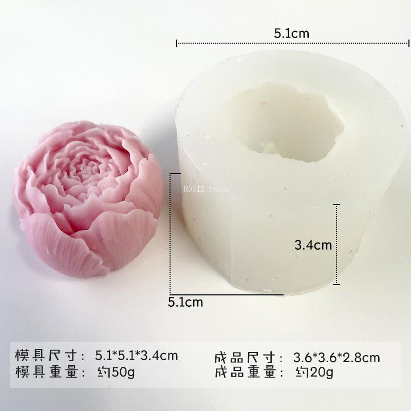 3D牡丹シリコンモールド,アロマテラピーキャンドル型,バラの - Candle Making Supplies Wholesale のレビューと価格