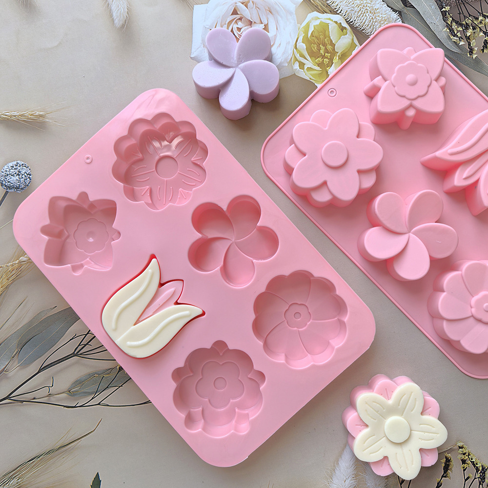 様々な花の形をしたシリコンモールド、石鹸やキャンドル作り、ケ - Candle Making Party のレビューと価格